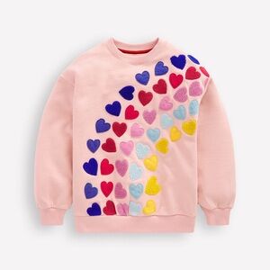 Mini Boden Kids' Rainbow Heart Sweatshirt➕Wide
leg Pant size 6Y